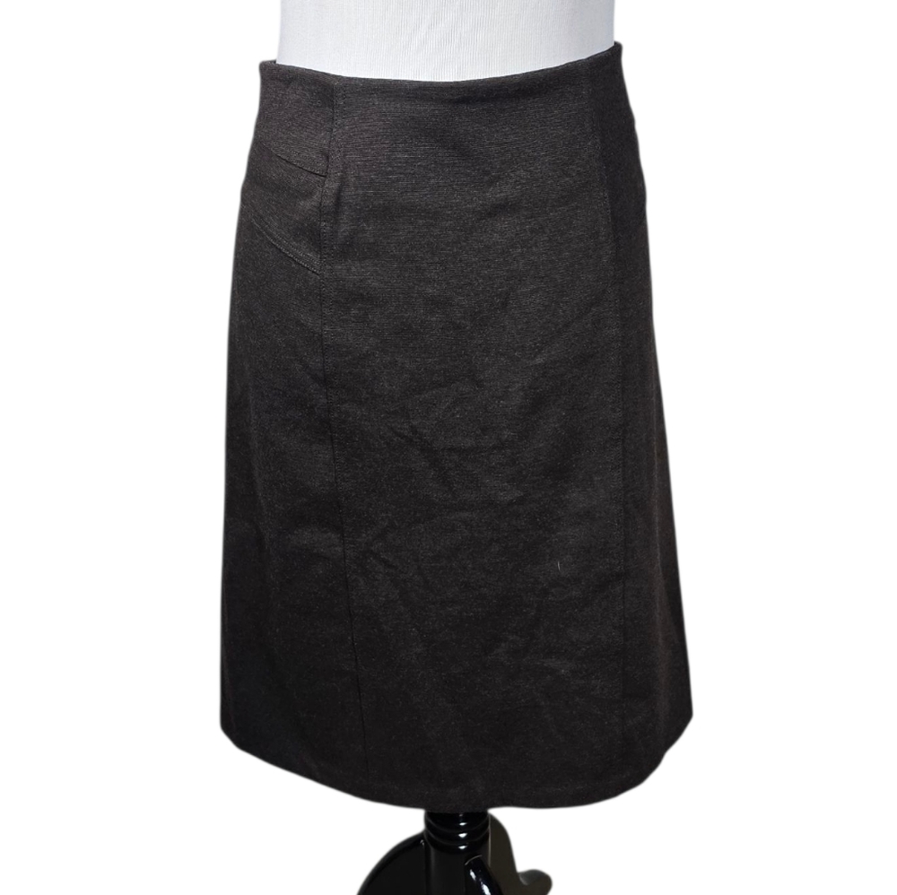New York & Company Size 14 Brown Knee-Length A-Line Skirt